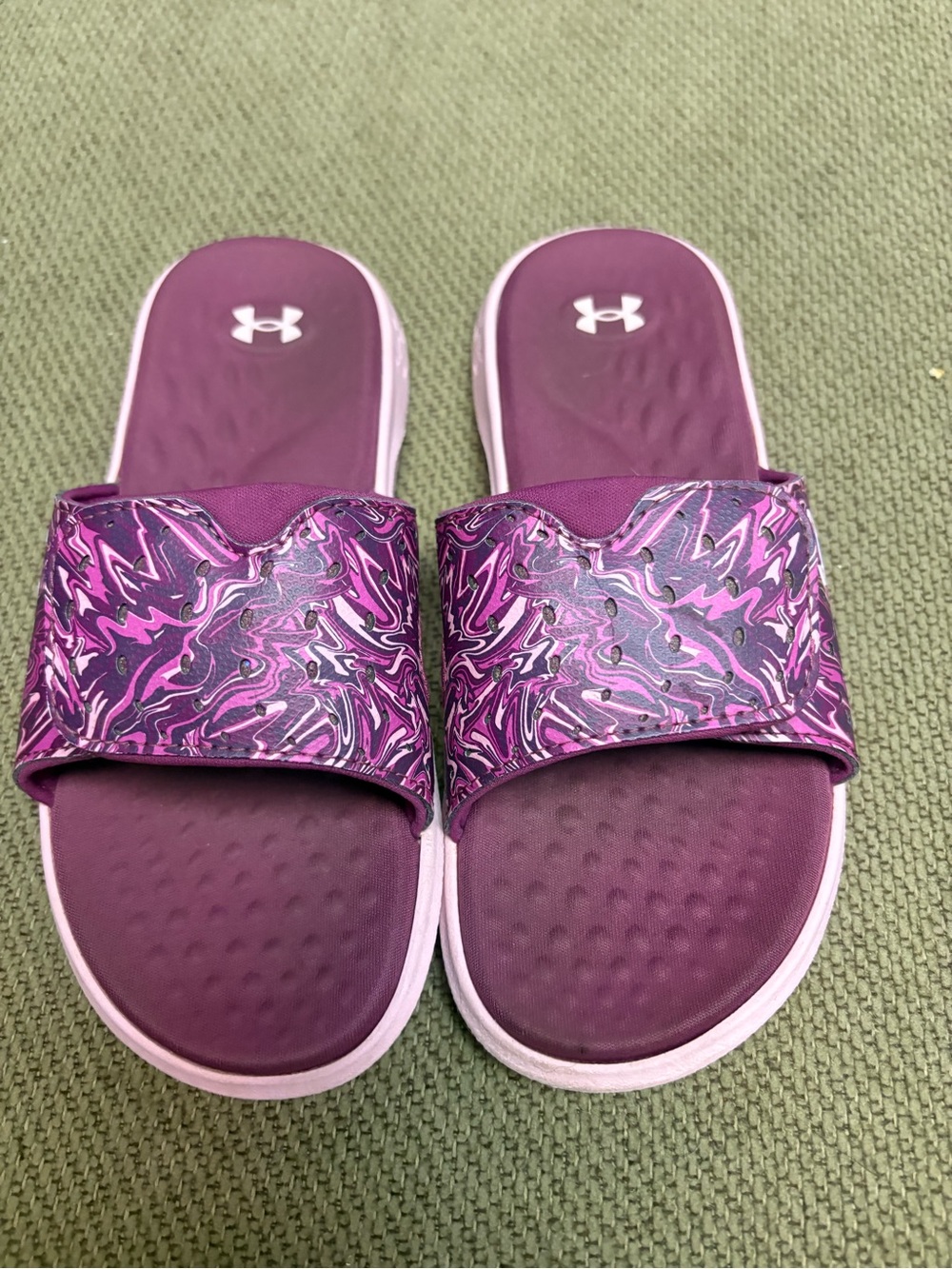 Under Armour Girls Purple Slide Sandals